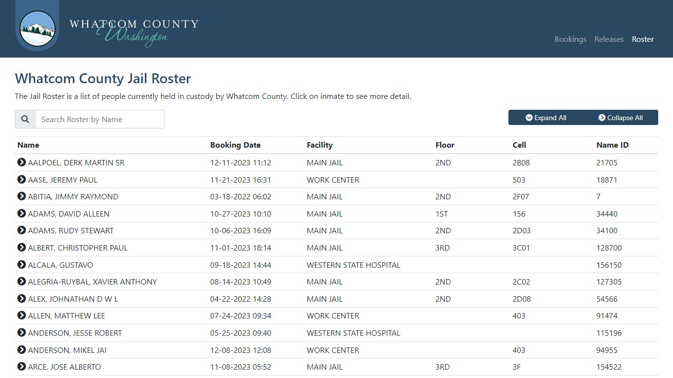 Whatcom County Sheriff's Office | Jail Roster